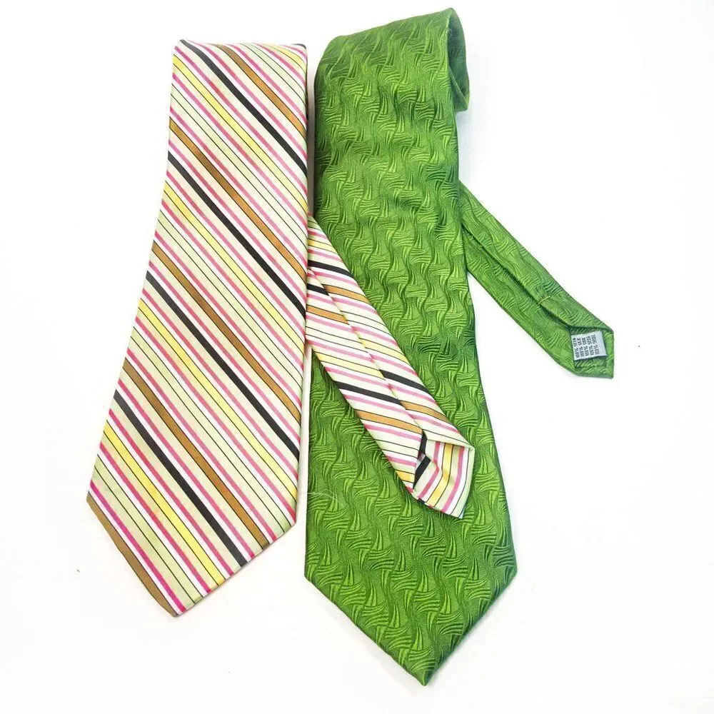 Bright Vintage Tie Bundle: RBM Green Silk & Wembley Striped Poly